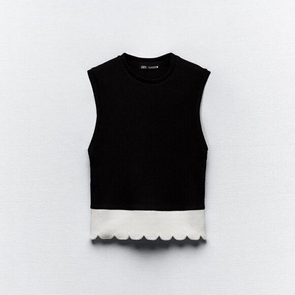 SET ZARA MIXED RIBBED TOP AND SKIRT - Picture 6 of 8